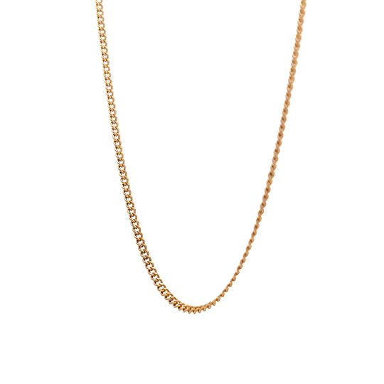 18 Inch Flat Curb Link Chain Necklace in 14k