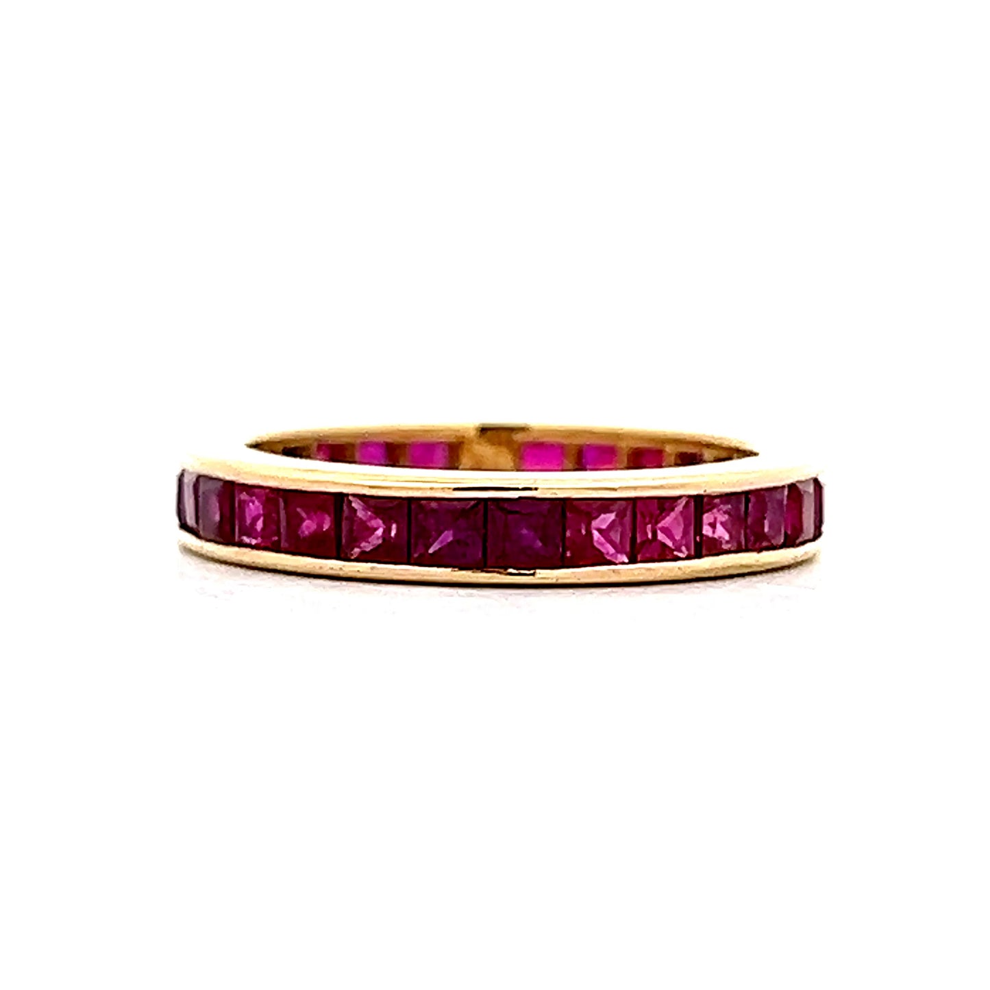2 Carat Channel Set Ruby Eternity Band in 18k