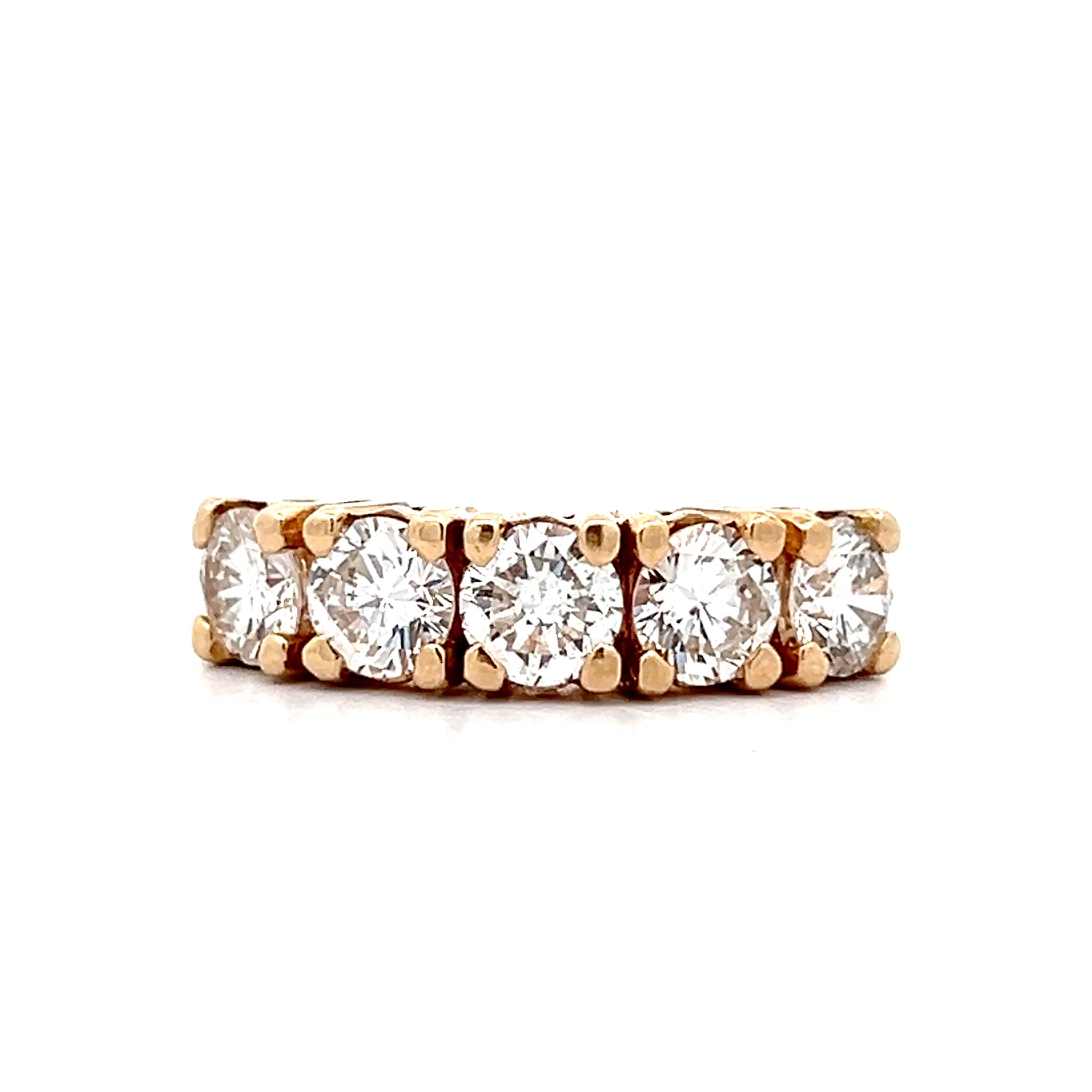 2 Carat Diamond Five Stone Wedding Band in 14k – Filigree Jewelers