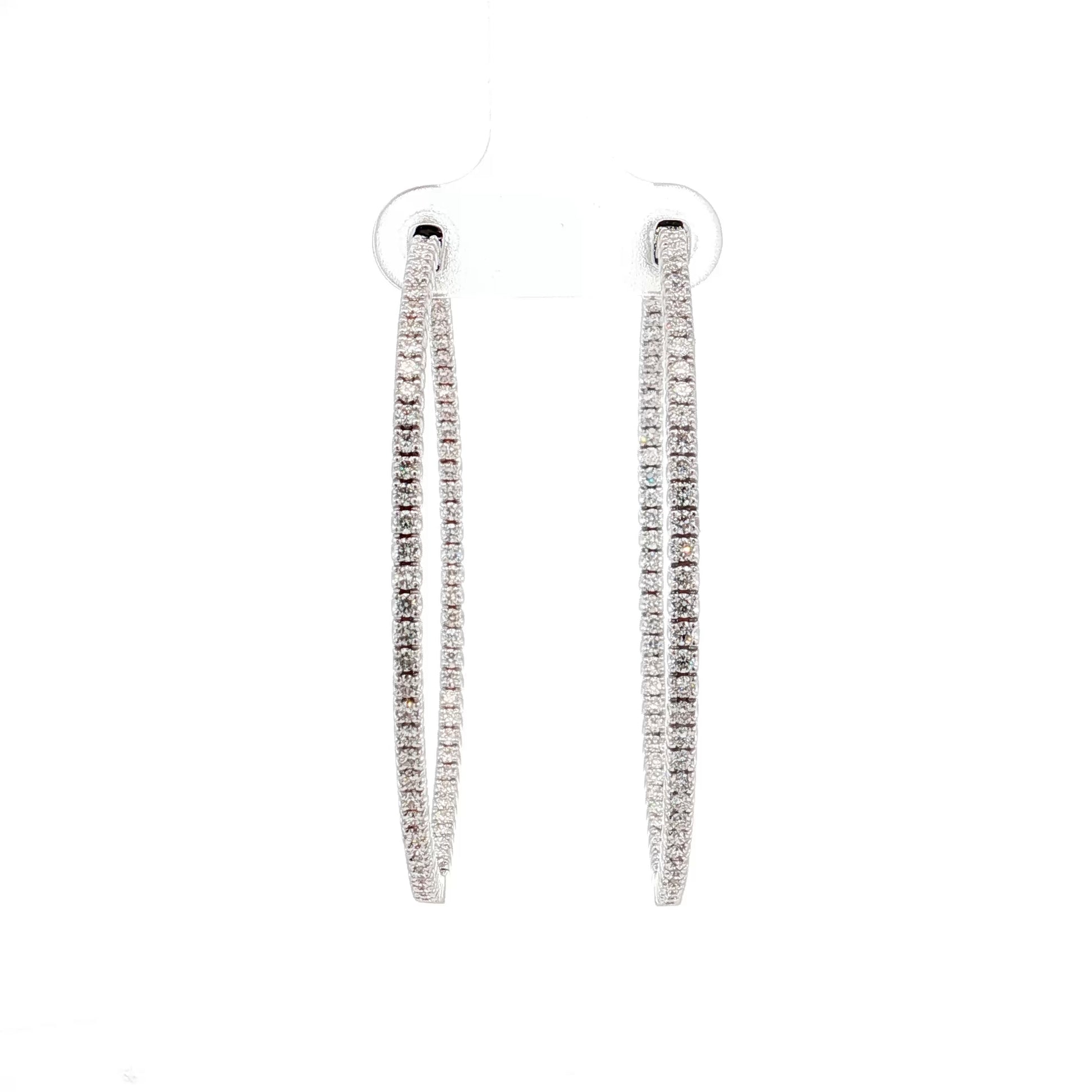 2 Carat Diamond Inside-Out Hoop Earrings in 14k