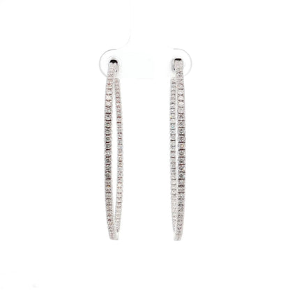 2 Carat Diamond Inside-Out Hoop Earrings in 14k