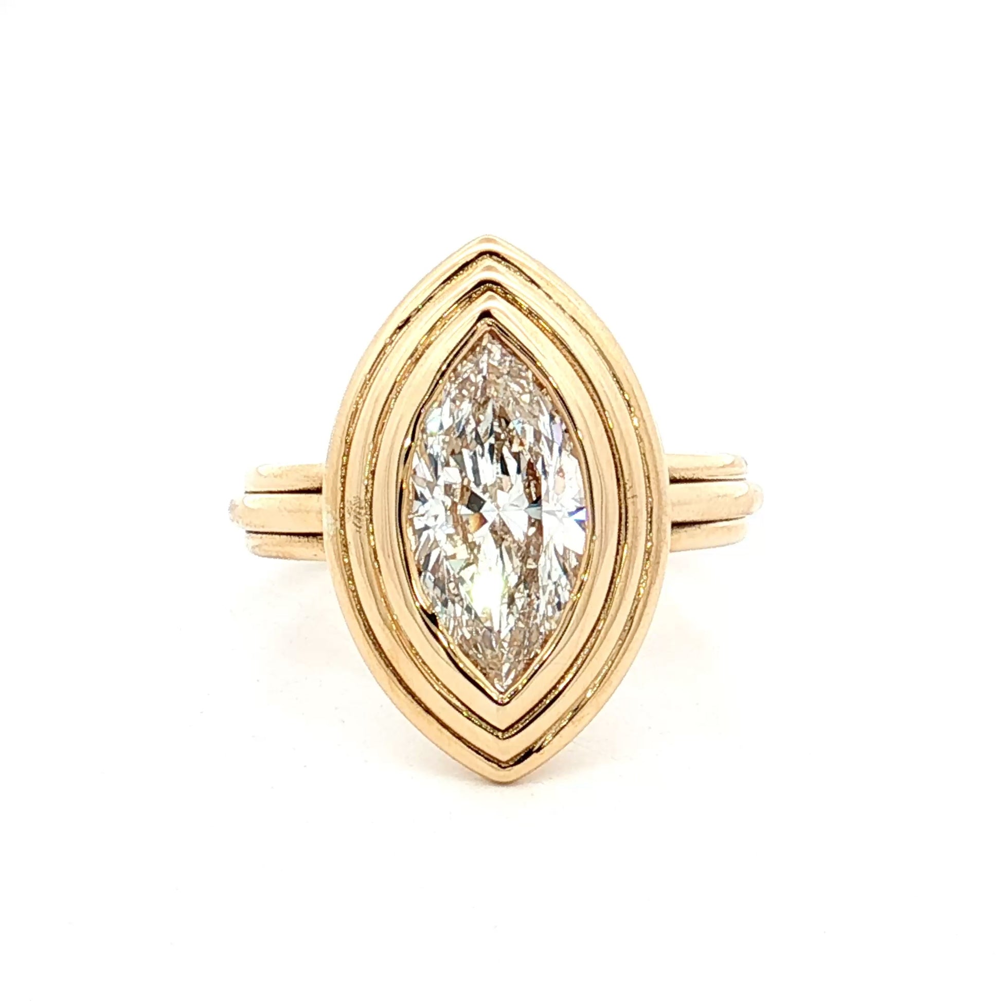 2 Carat Marquise Diamond Solitaire Engagement Ring 18k