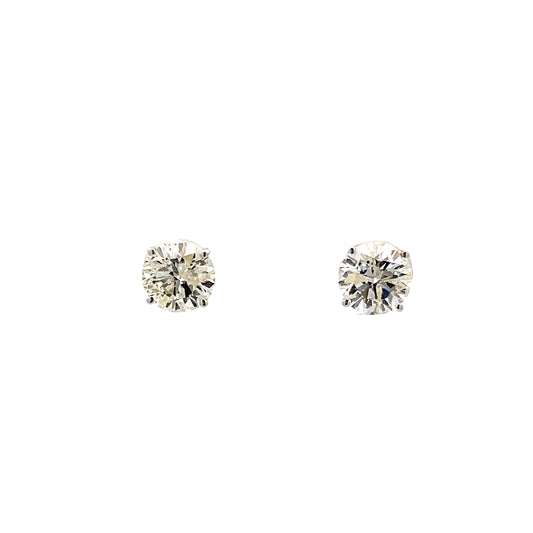 2 Carat Round Brilliant Diamond Stud Earrings in 14k
