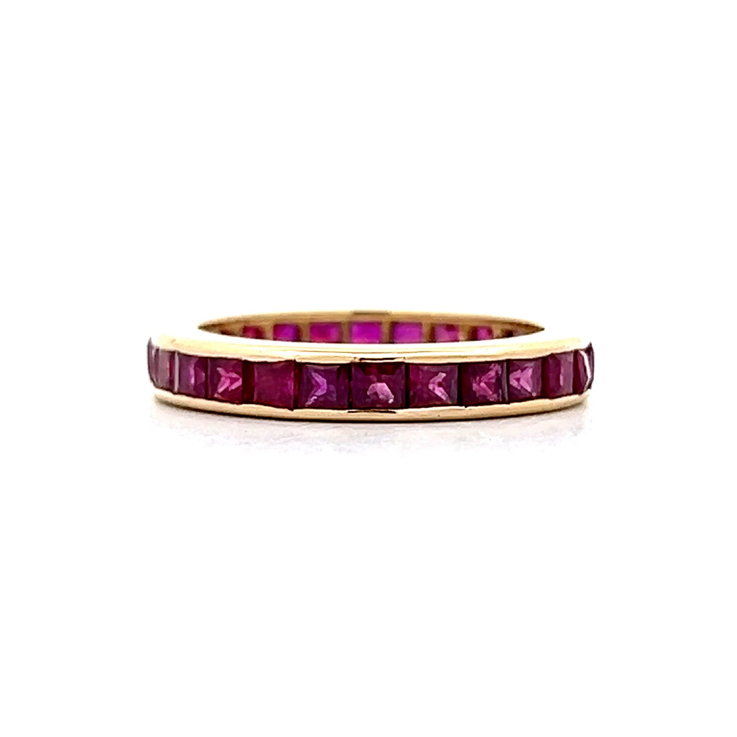 2 Carat Square Cut Ruby Eternity Band 18k