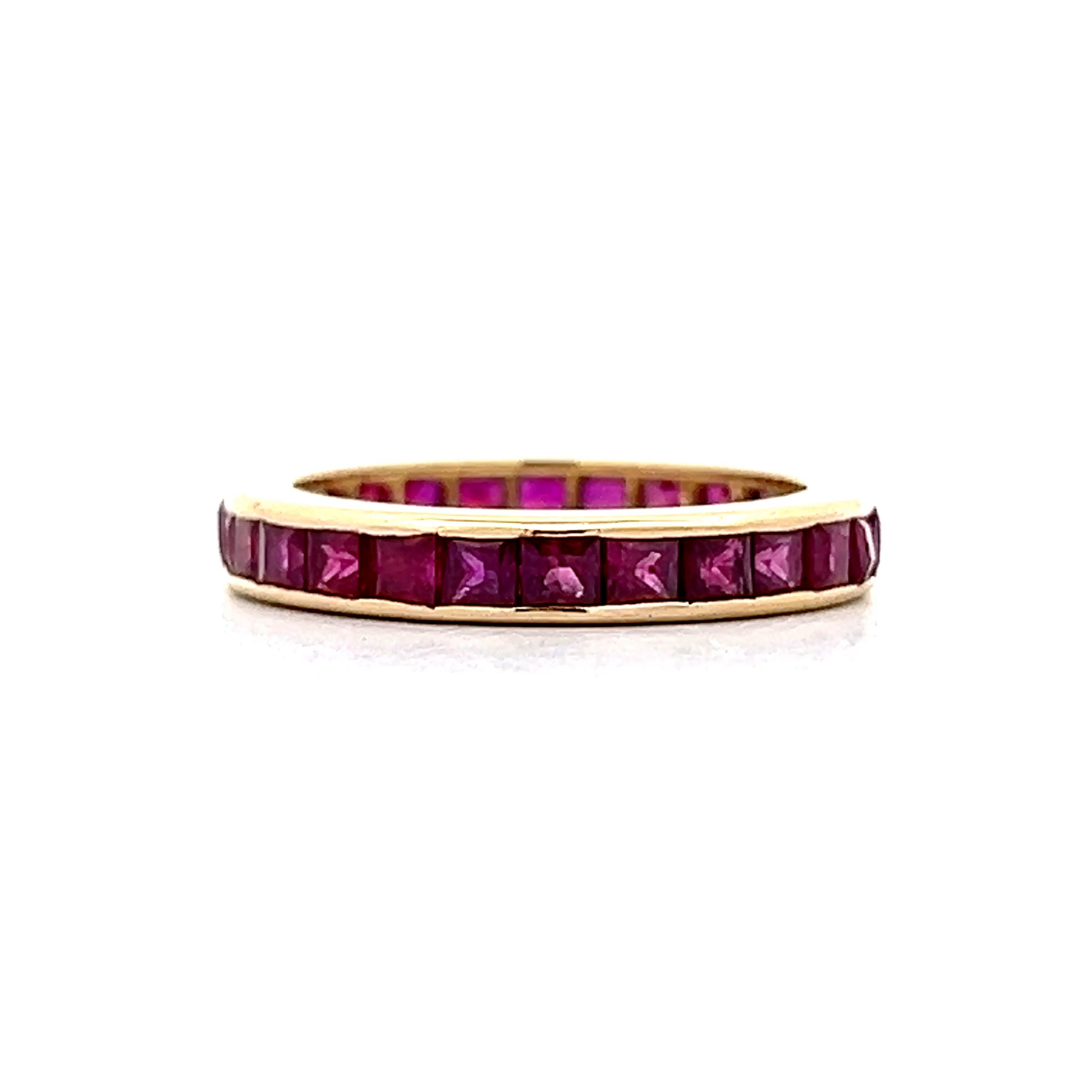2 Carat Square Cut Ruby Eternity Band 18k