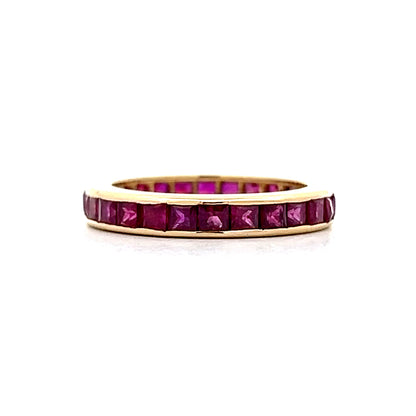 2 Carat Square Cut Ruby Eternity Band 18k