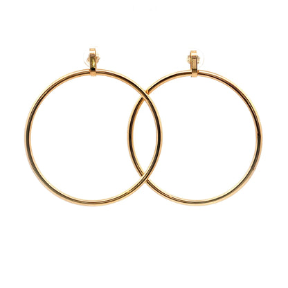 2" Hollow Tube Hoop Earrings 14k Yellow Gold