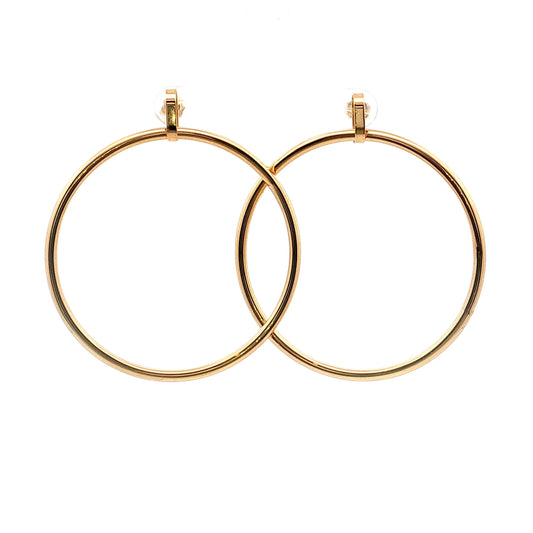 2" Hollow Tube Hoop Earrings 14k Yellow Gold