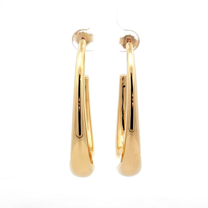 2 Inch J Hoop Earrings in 14k Yellow Gold