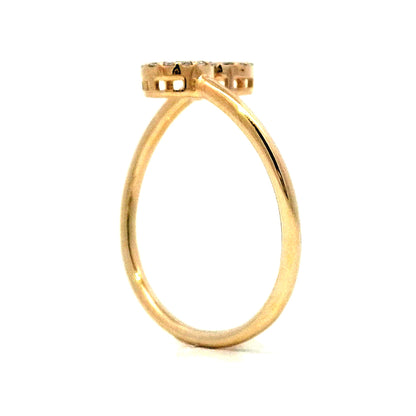 .14 Pave Diamond Toi Et Moi Ring in 14k Yellow Gold