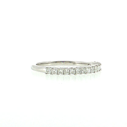 .50 Princess Cut Diamond Wedding Band 14k White Gold