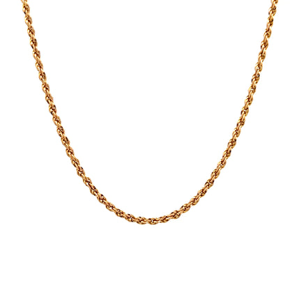 2mm Classic Rope Chain Necklace in 14k Yellow Gold