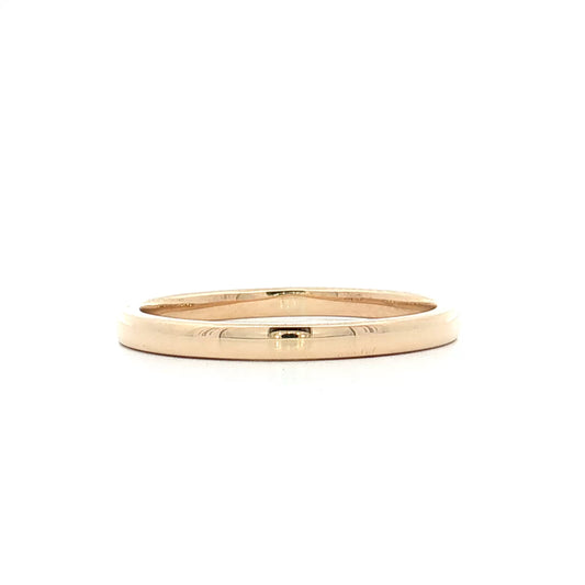 2mm Flat Edge Wedding Band 14k Yellow Gold