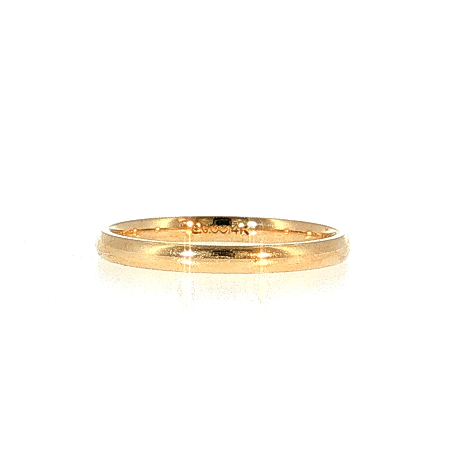 2mm Half Round Wedding Band 14k Yellow Gold