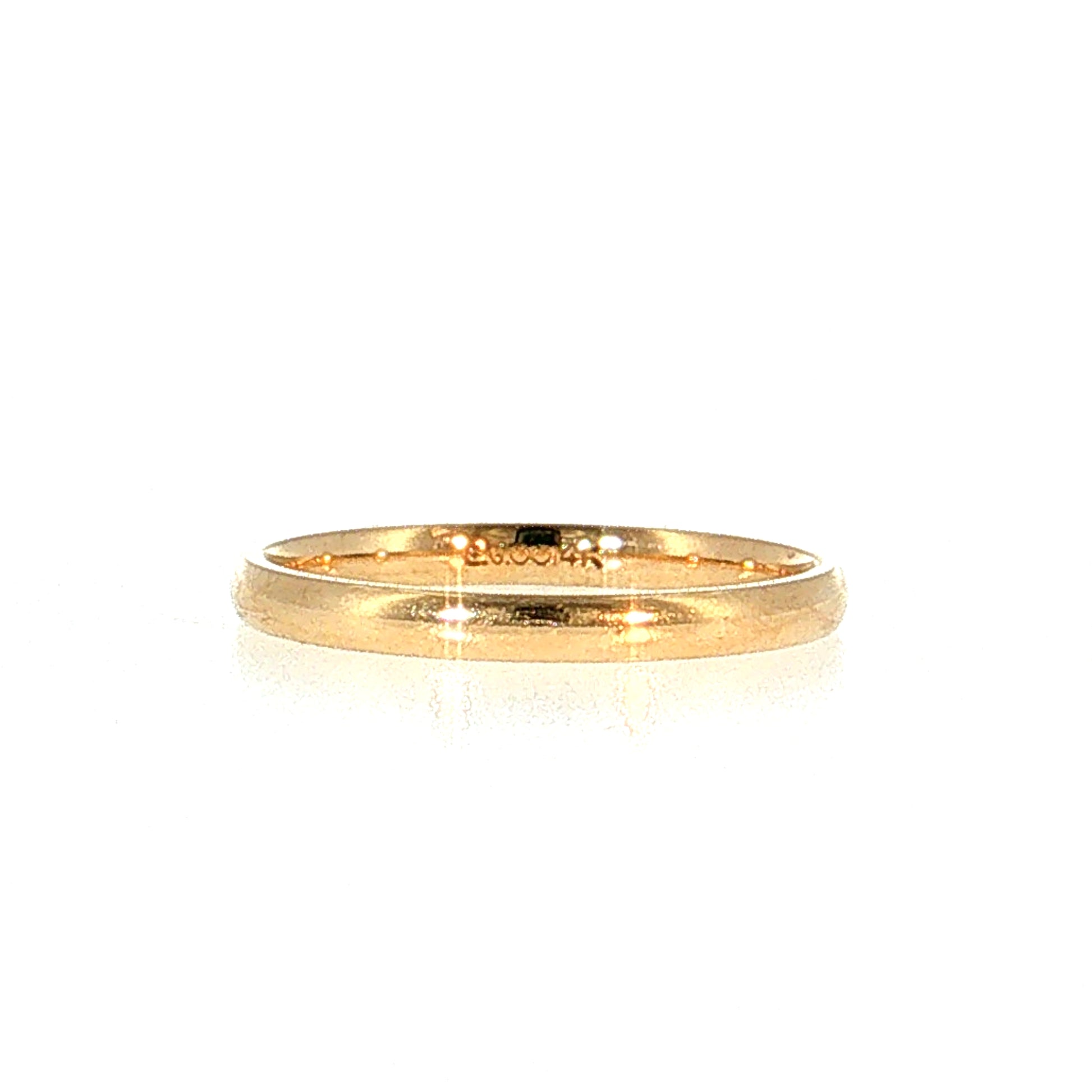 2mm Half Round Wedding Band 14k Yellow Gold