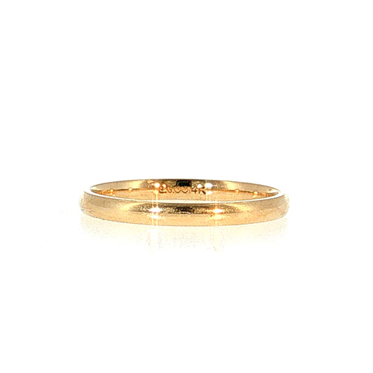 2mm Half Round Wedding Band 14k Yellow Gold
