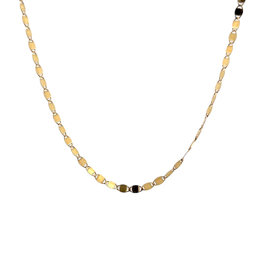 2mm Mirror Link Necklace in 14k Yellow Gold