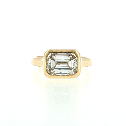 3.00 Carat Emerald Cut Diamond Engagement Ring 18k