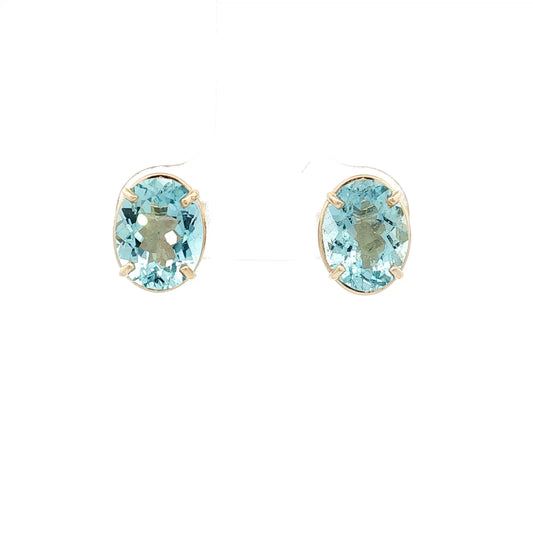 3.00 Filigree x Eleanor Leftwich Aquamarine Stud Earrings 14k