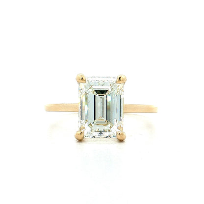 3.01 Emerald Cut Diamond Engagement Ring 14k