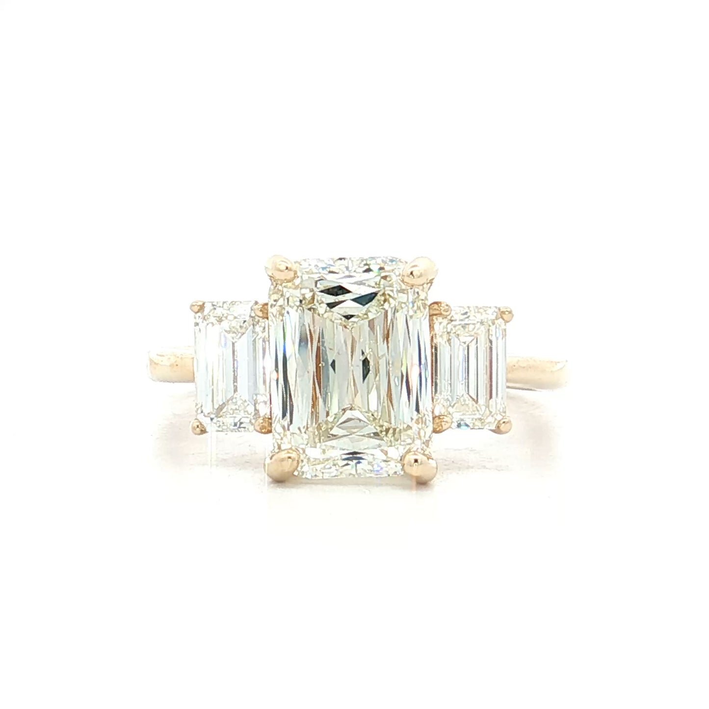 3.02 Ashoka Cut Diamond Engagement Ring 14k Yellow Gold