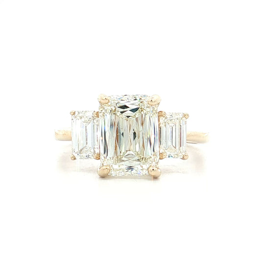 3.02 Ashoka Cut Diamond Engagement Ring 14k Yellow Gold