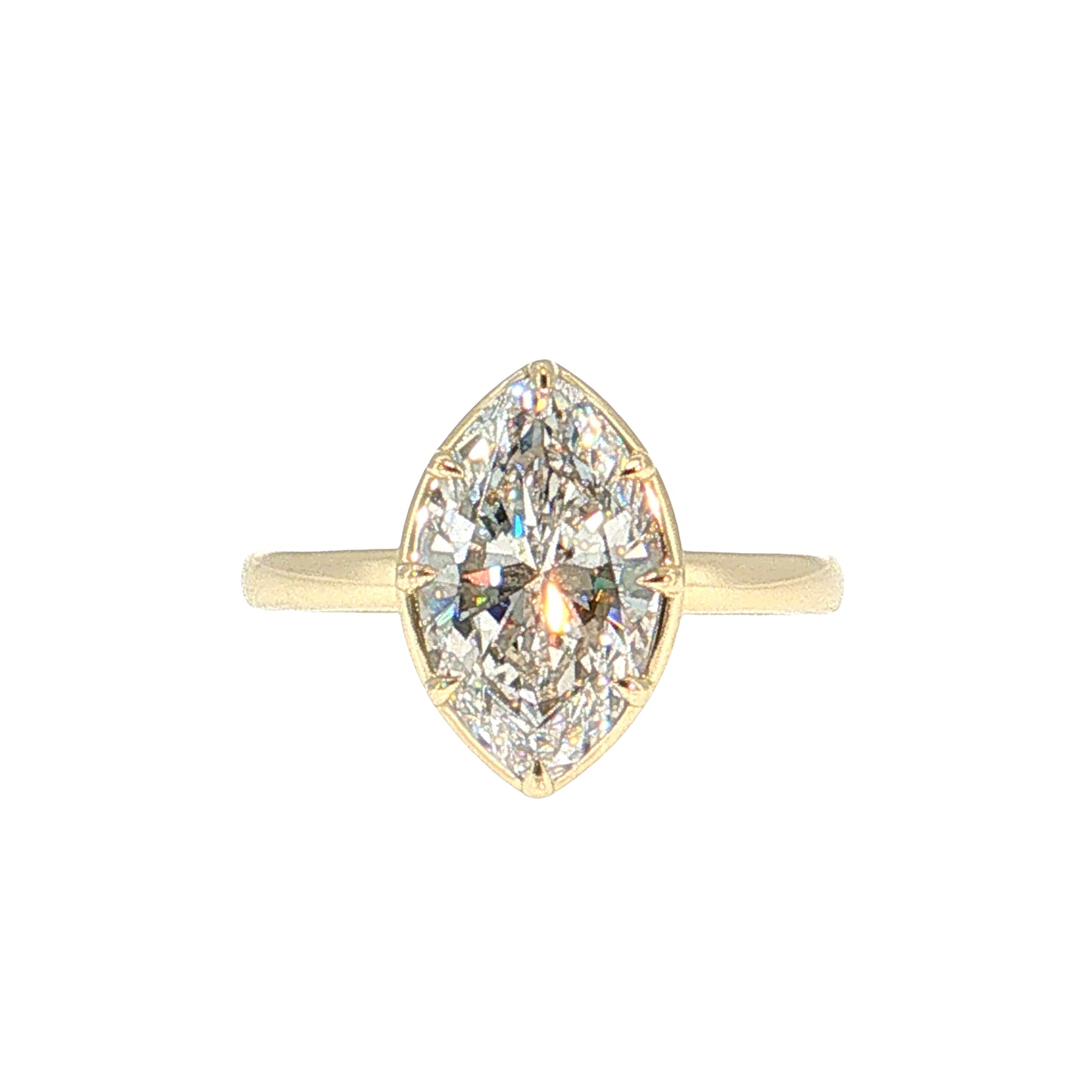 3.02 GIA Marquise Diamond Engagement Ring 14k