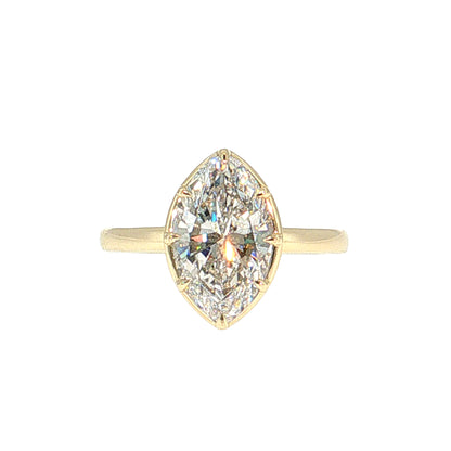 3.02 GIA Marquise Diamond Engagement Ring 14k