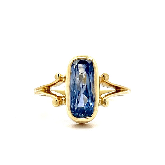 3.10 Unheated Blue Sapphire Cocktail Ring in 18k