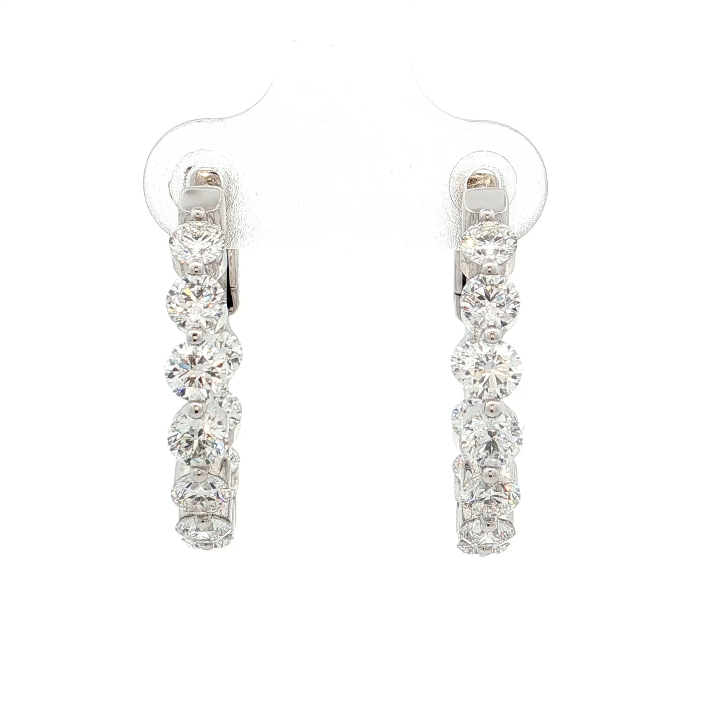 3.17 Diamond Inside-Out Hoop Earrings 18k White Gold