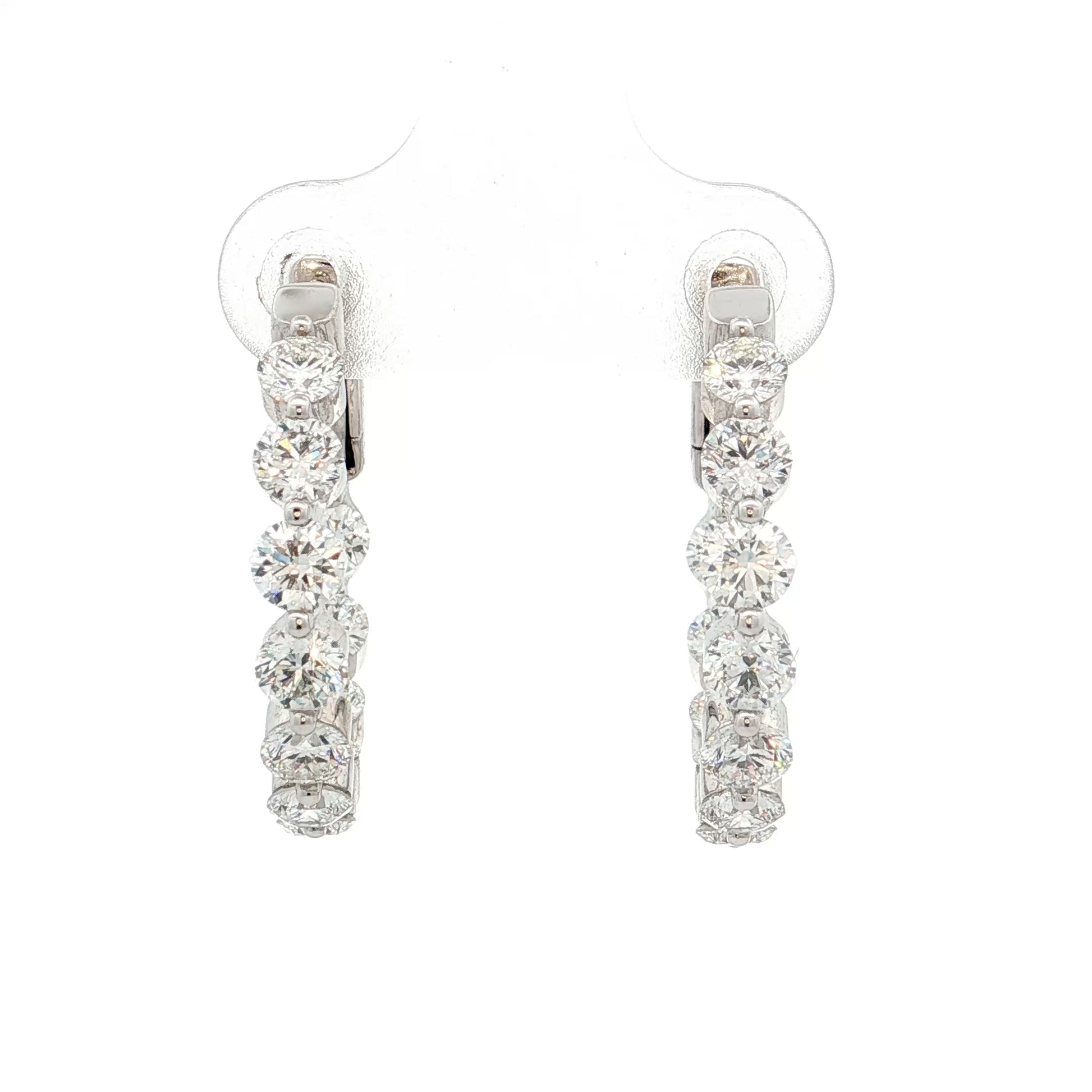 3.17 Diamond Inside-Out Hoop Earrings 18k White Gold