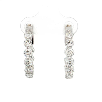3.17 Diamond Inside-Out Hoop Earrings 18k White Gold