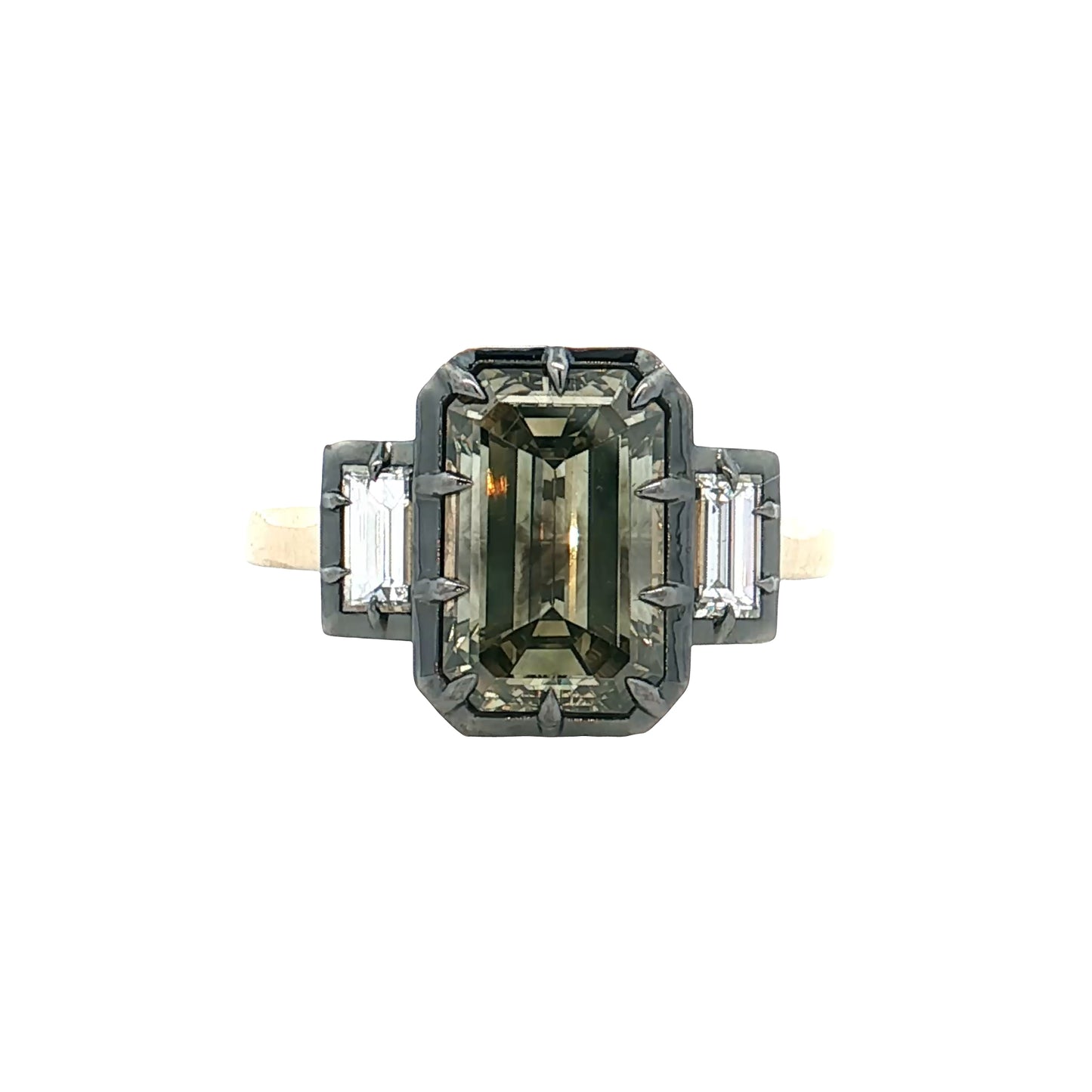 3.18 GIA Fancy Greenish Brown Diamond Engagement Ring 14k