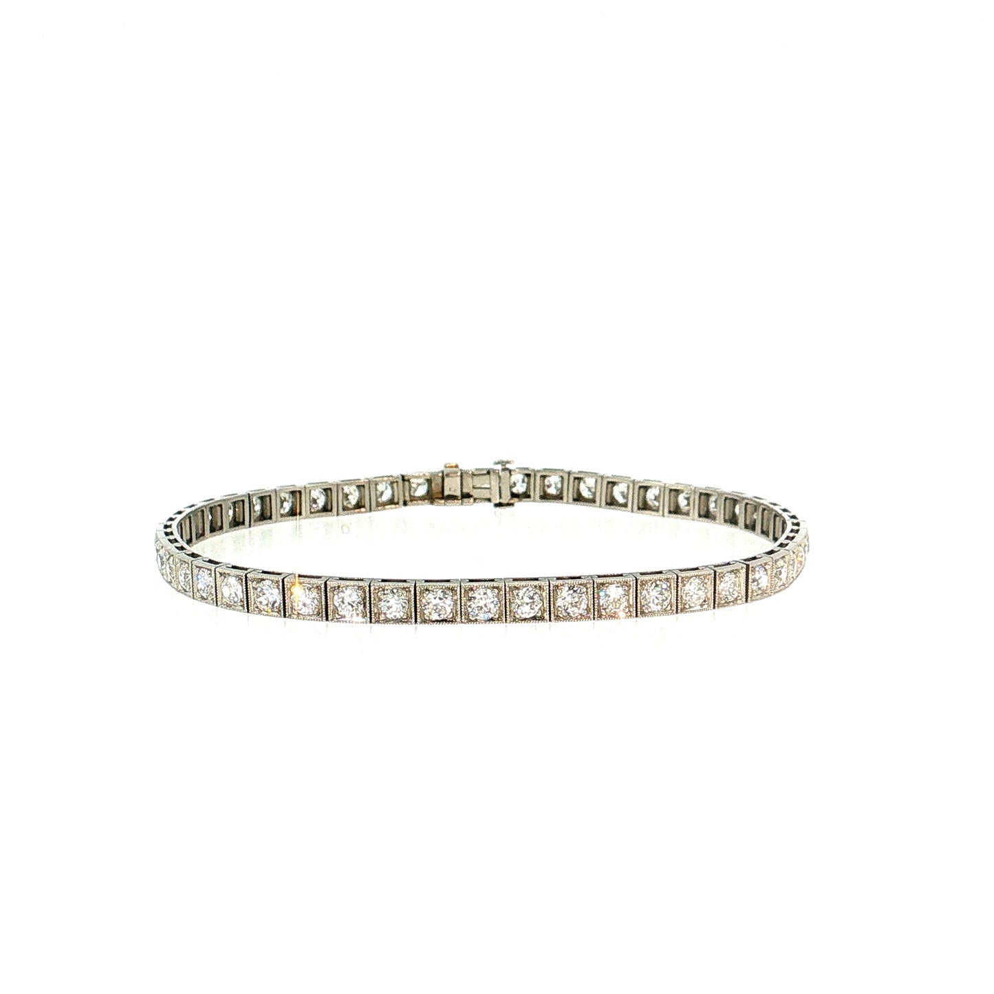 3.25 Antique Art Deco Diamond Line Bracelet Platinum