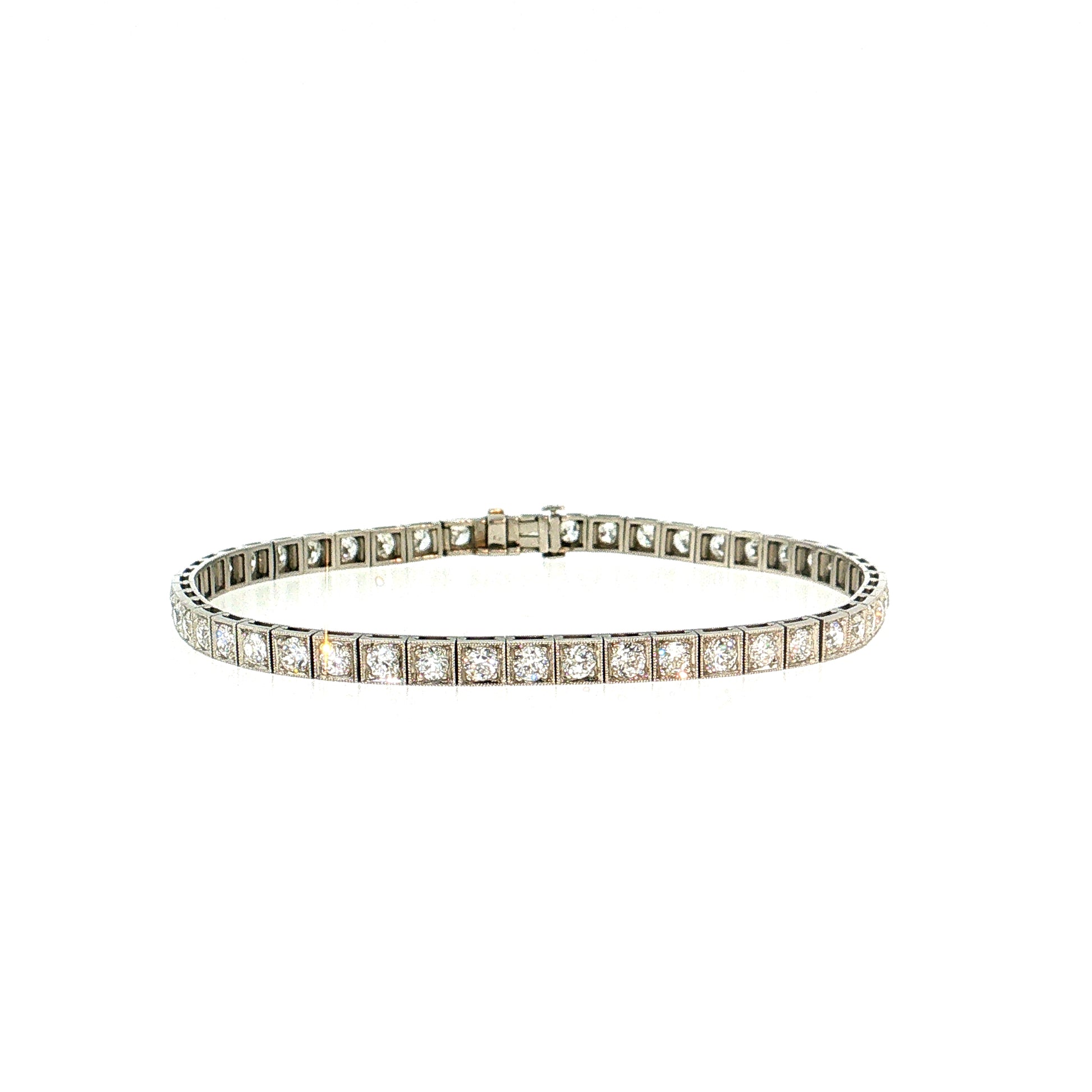 3.25 Antique Art Deco Diamond Line Bracelet Platinum