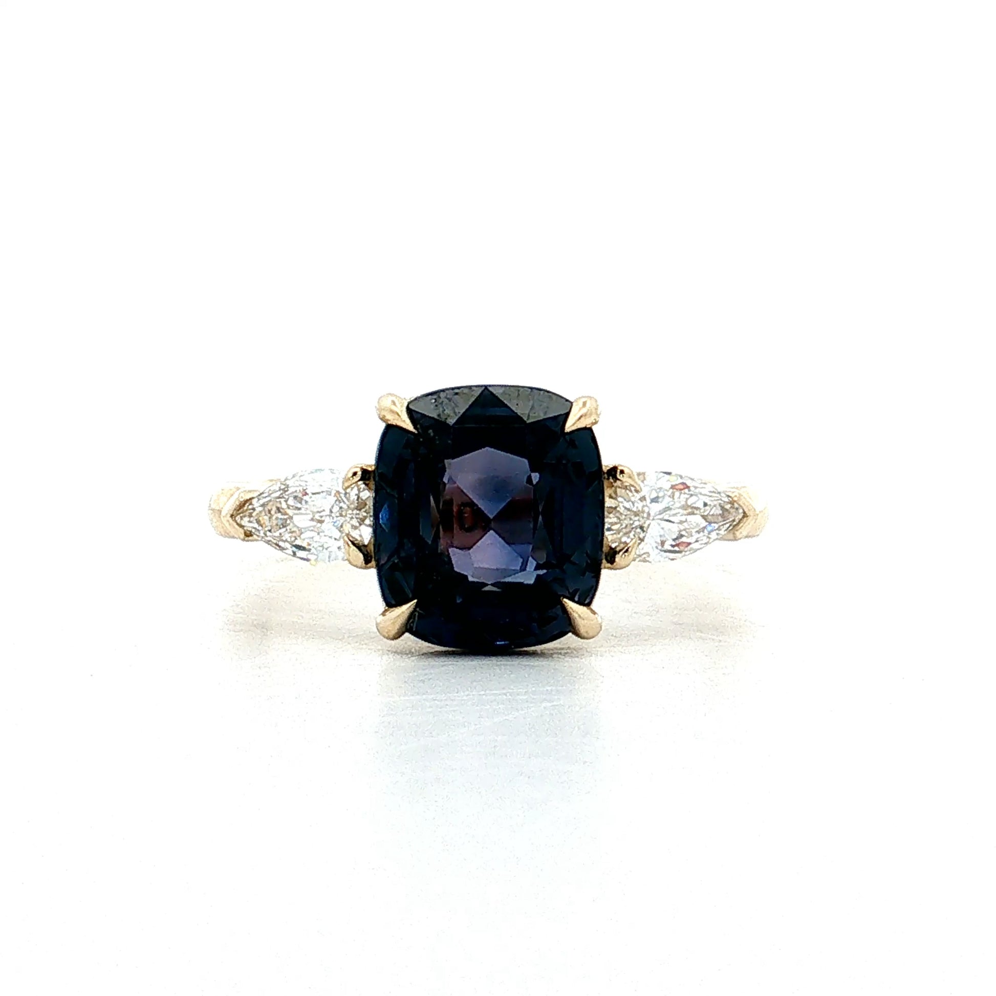 3.26 Color Change Sapphire Three Stone Ring 14k
