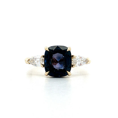 3.26 Color Change Sapphire Three Stone Ring 14k