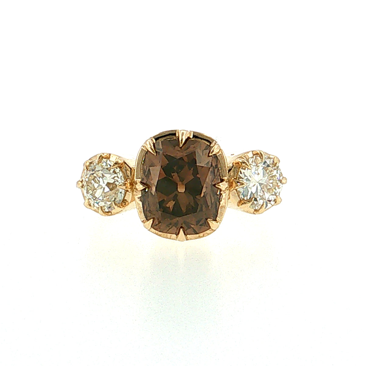 3.32 Fancy Brown Diamond Engagement Ring 14k