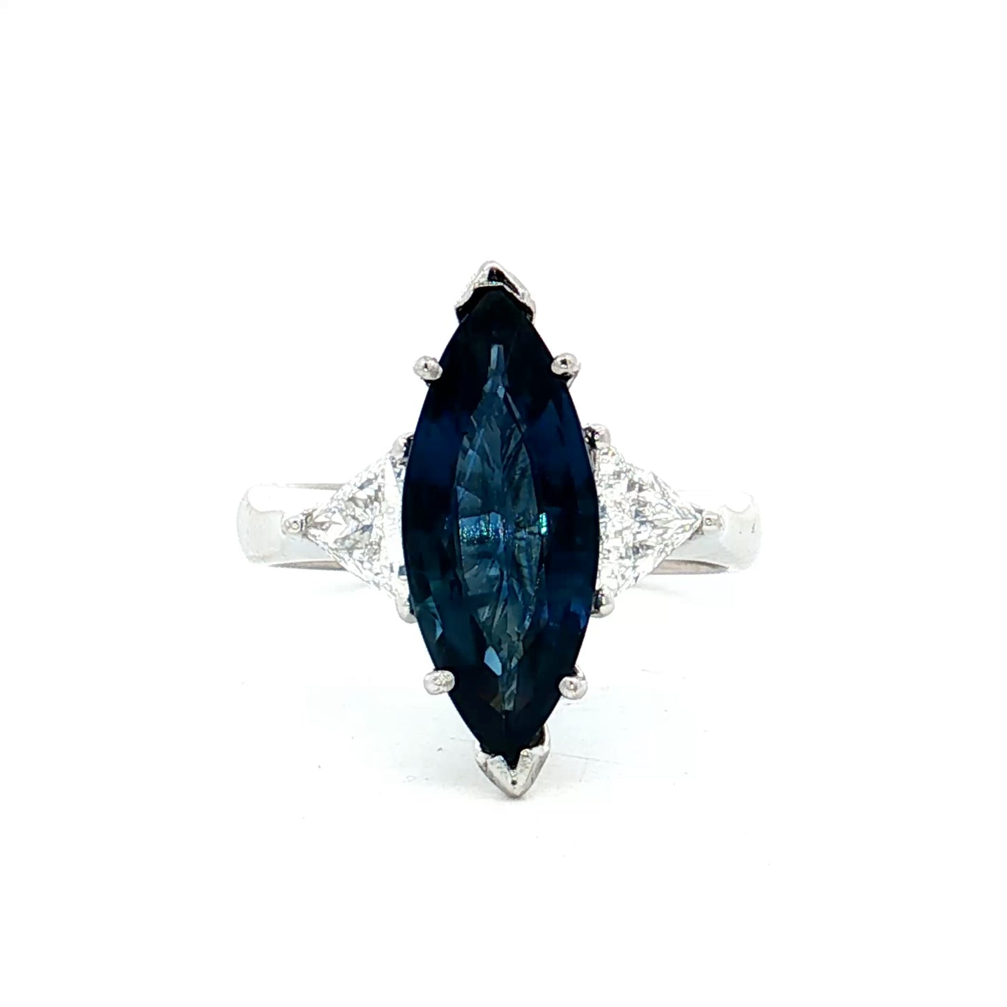 3.33 Marquise Sapphire Engagement Ring in 18k