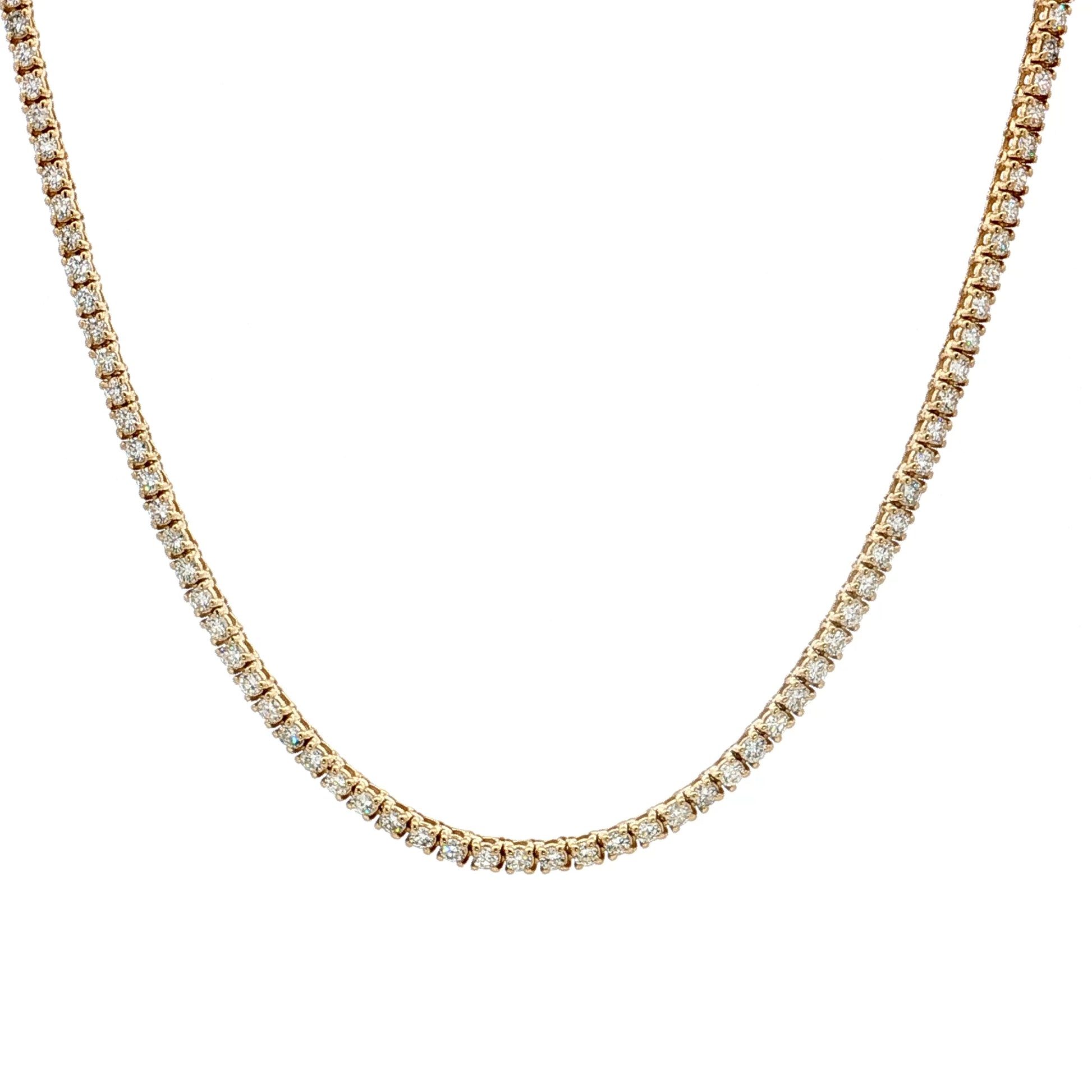 3.36 Diamond Tennis Necklace 14k Yellow Gold