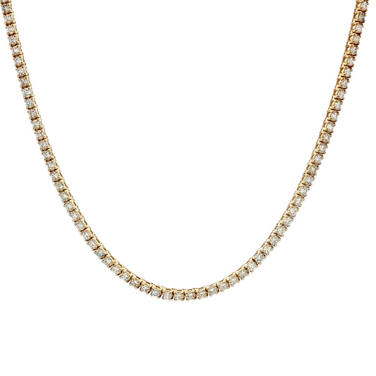 3.36 Diamond Tennis Necklace 14k Yellow Gold