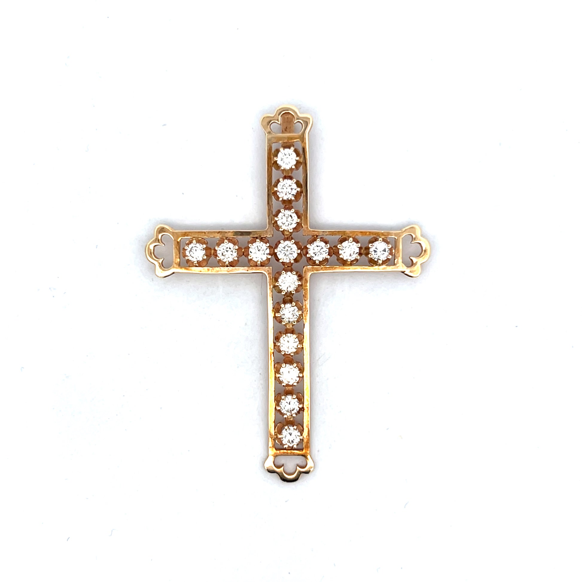 3.36 Oversized Diamond Cross Pendant in 14k