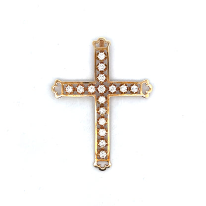 3.36 Oversized Diamond Cross Pendant in 14k
