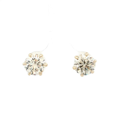 3.40 GIA Transitional Cut Diamond Stud Earrings 14k