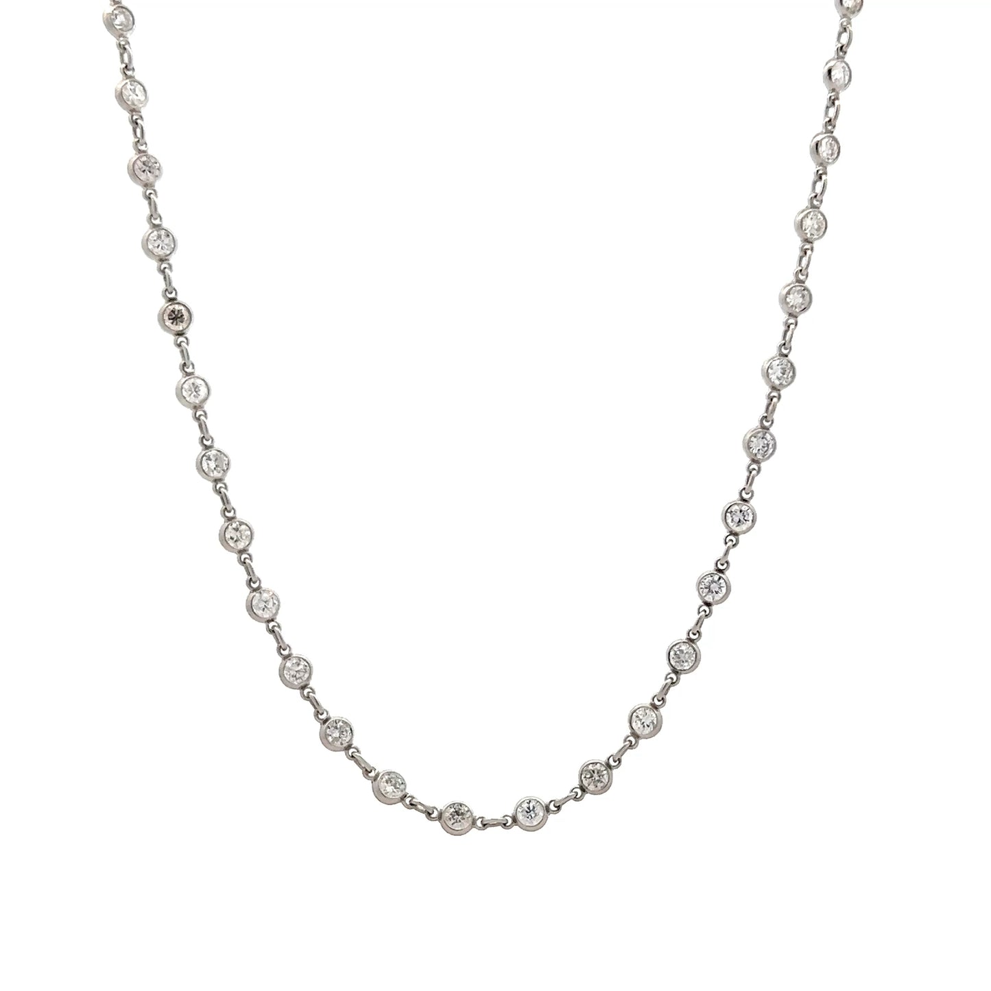 3.45 Diamonds By The Yard Necklace in Platinum
