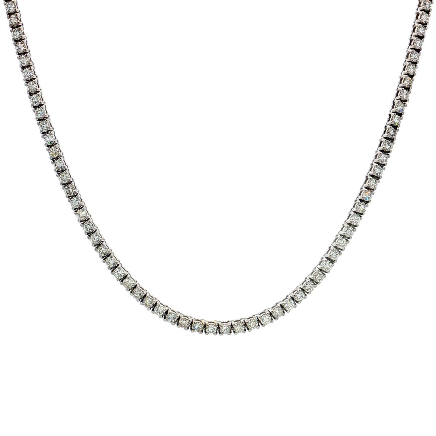 3.46 Diamond Tennis Necklace 14k White Gold
