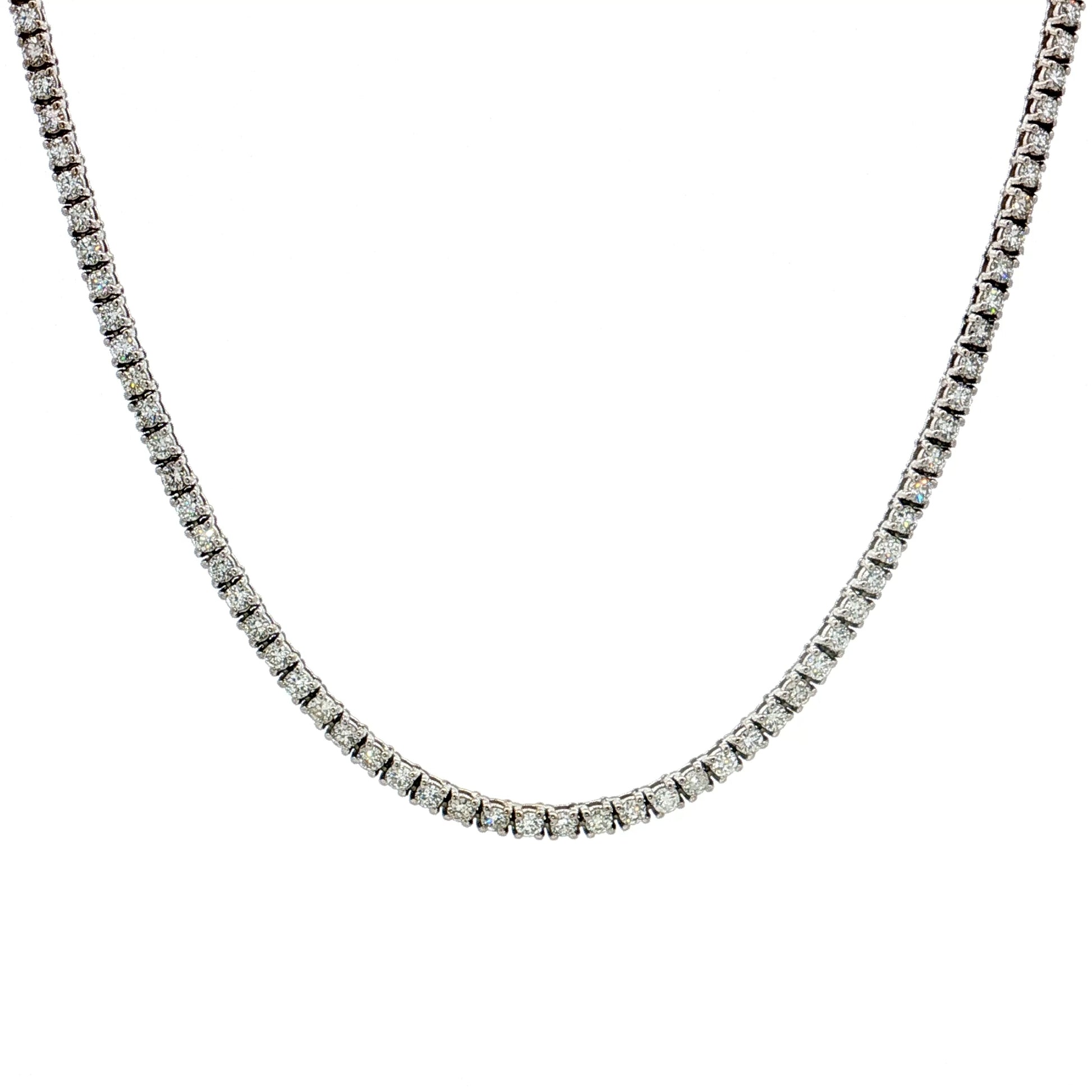 3.46 Diamond Tennis Necklace 14k White Gold
