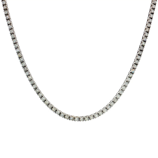 3.46 Diamond Tennis Necklace 14k White Gold