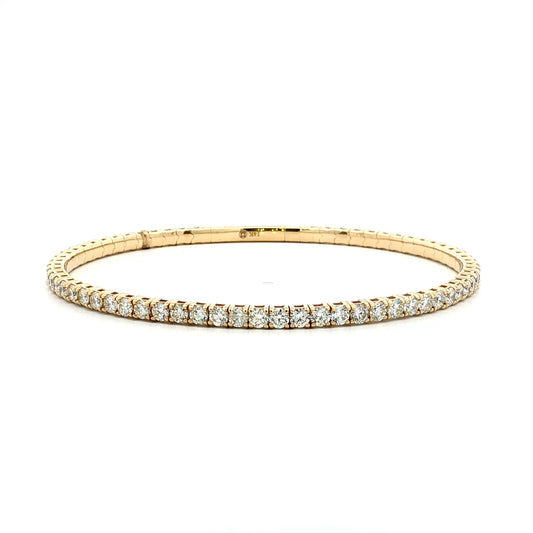 3.47 Diamond Bangle Bracelet 14k Yellow Gold