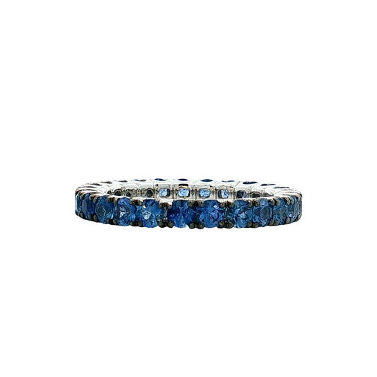 3.50 Blue Sapphire Eternity Band 14k White Gold